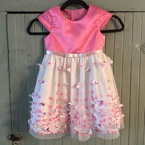 Purple Rose Little Girl's Butterfly Print Dress